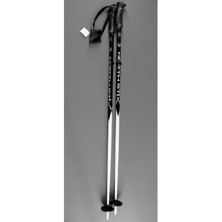 PAIR of Ultra Light Brand New Ski Poles - NORTH STIX- WHITE & BLACK - 105cm